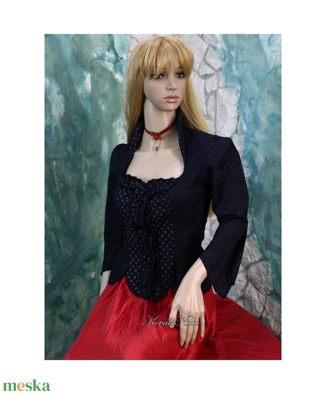 DIANA - vintage kékfestő kabátka  - ruha & divat - női ruha - blézer & kosztüm - Meska.hu