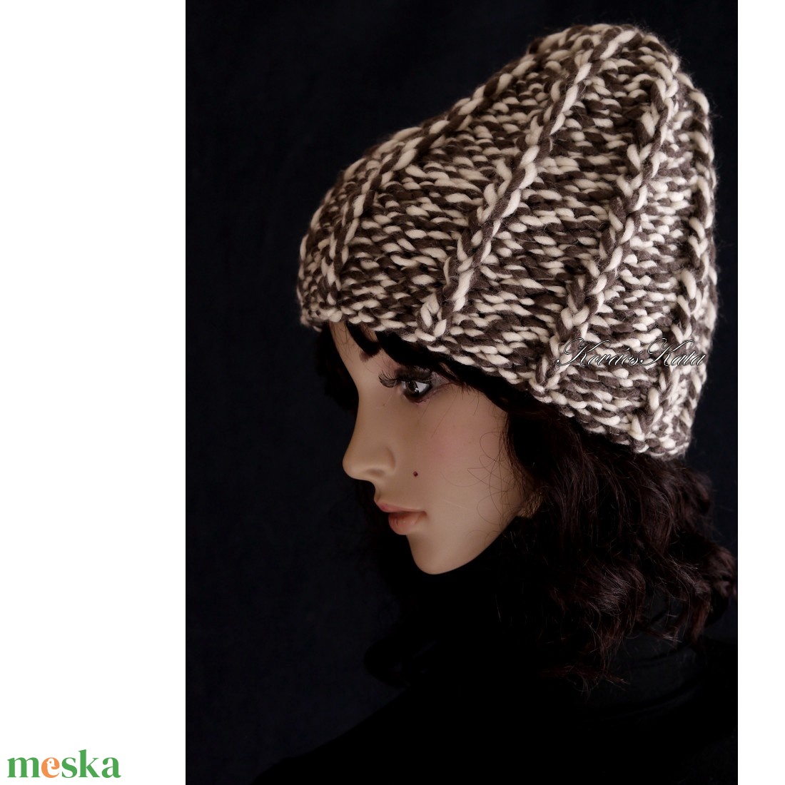 ETA CHUNKY - szuper-vastag kézzel kötött sapka  - ruha & divat - sál, sapka, kendő - sapka - Meska.hu