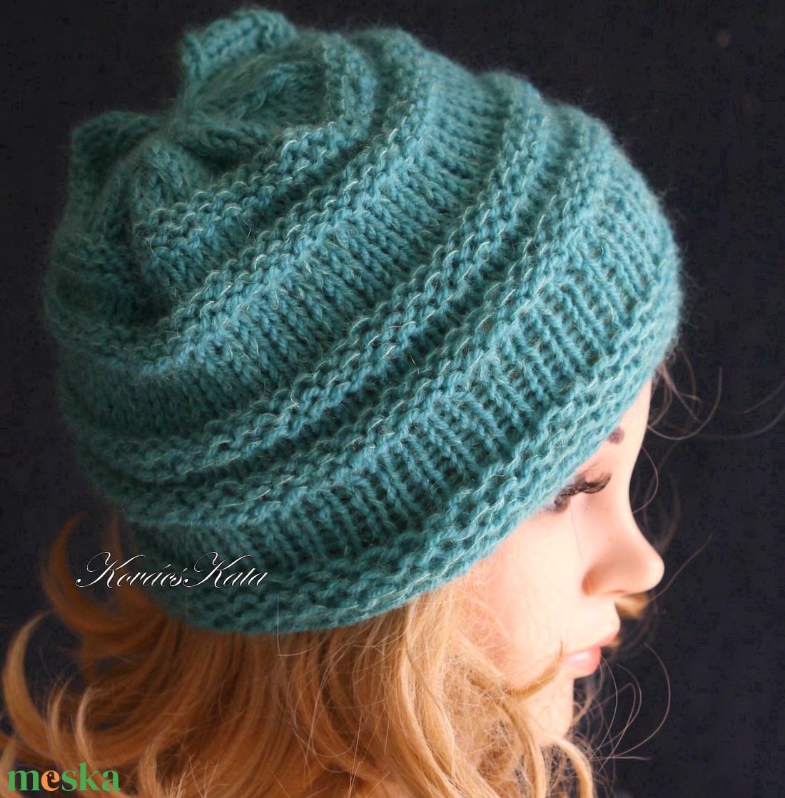 AMY-SAPI / óceán - trendi kézzel kötött sapka - ruha & divat - sál, sapka, kendő - sapka - Meska.hu