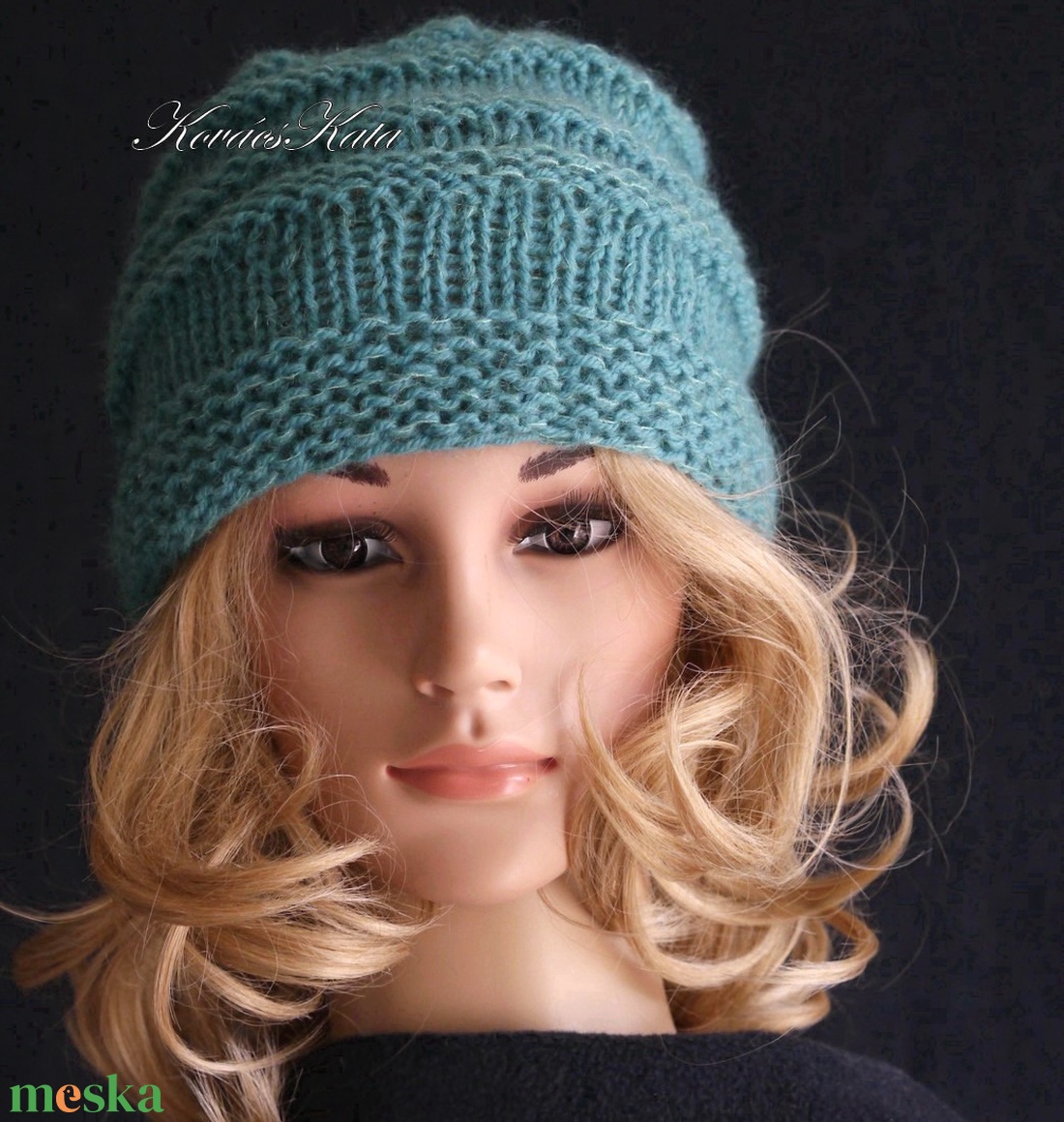 AMY-SAPI / óceán - trendi kézzel kötött sapka - ruha & divat - sál, sapka, kendő - sapka - Meska.hu