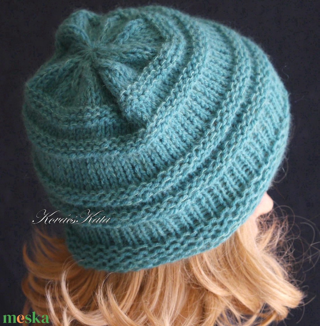 AMY-SAPI / óceán - trendi kézzel kötött sapka - ruha & divat - sál, sapka, kendő - sapka - Meska.hu