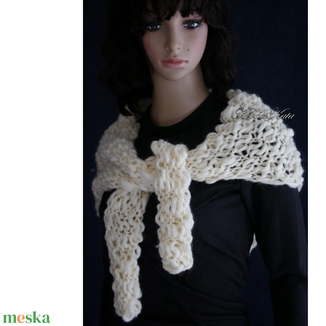 HANDSPUN VÁLLKENDŐ - kézzel kötött kézzel font 100% gyapjú sálkendő - ruha & divat - sál, sapka, kendő - vállkendő - Meska.hu