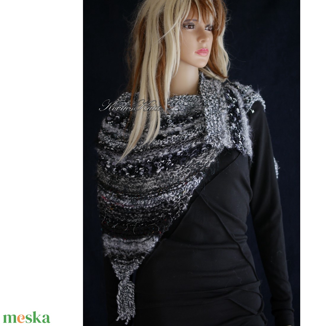 MANDRAGORA LUX - exkluzív kötött vállkendő, sálkendő - ruha & divat - sál, sapka, kendő - vállkendő - Meska.hu