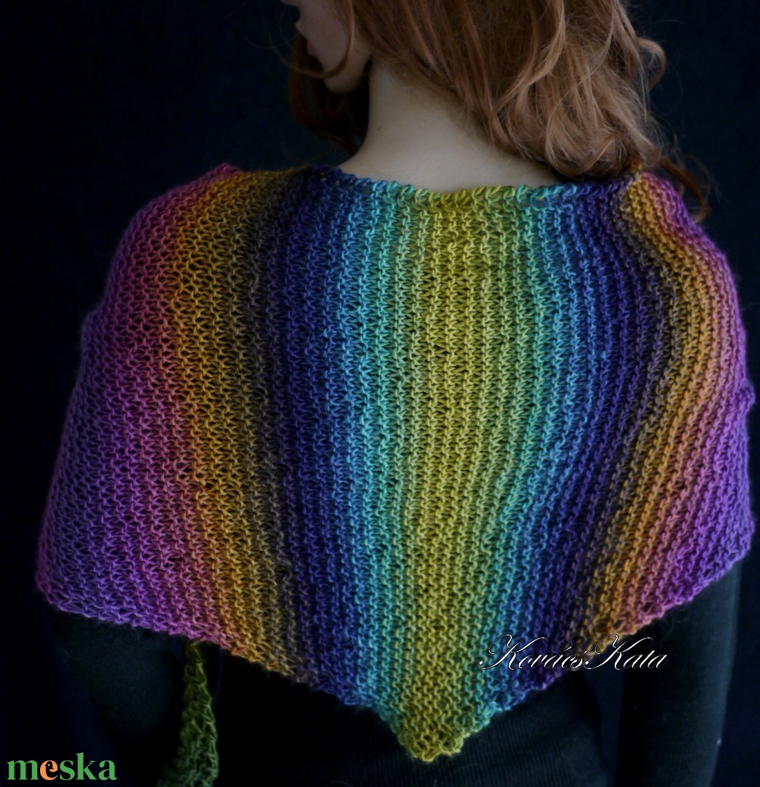 MANDALA KENDŐ - kézzel kötött színátmenetes vállkendő, hosszú sálkendő - ruha & divat - sál, sapka, kendő - vállkendő - Meska.hu