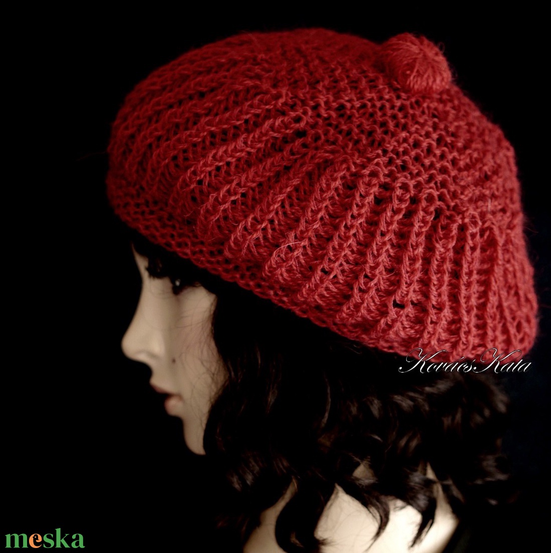 LORCA / bor - kézzel kötött gyapjú és mohair bohém sapka, barett - ruha & divat - sál, sapka, kendő - sapka - Meska.hu