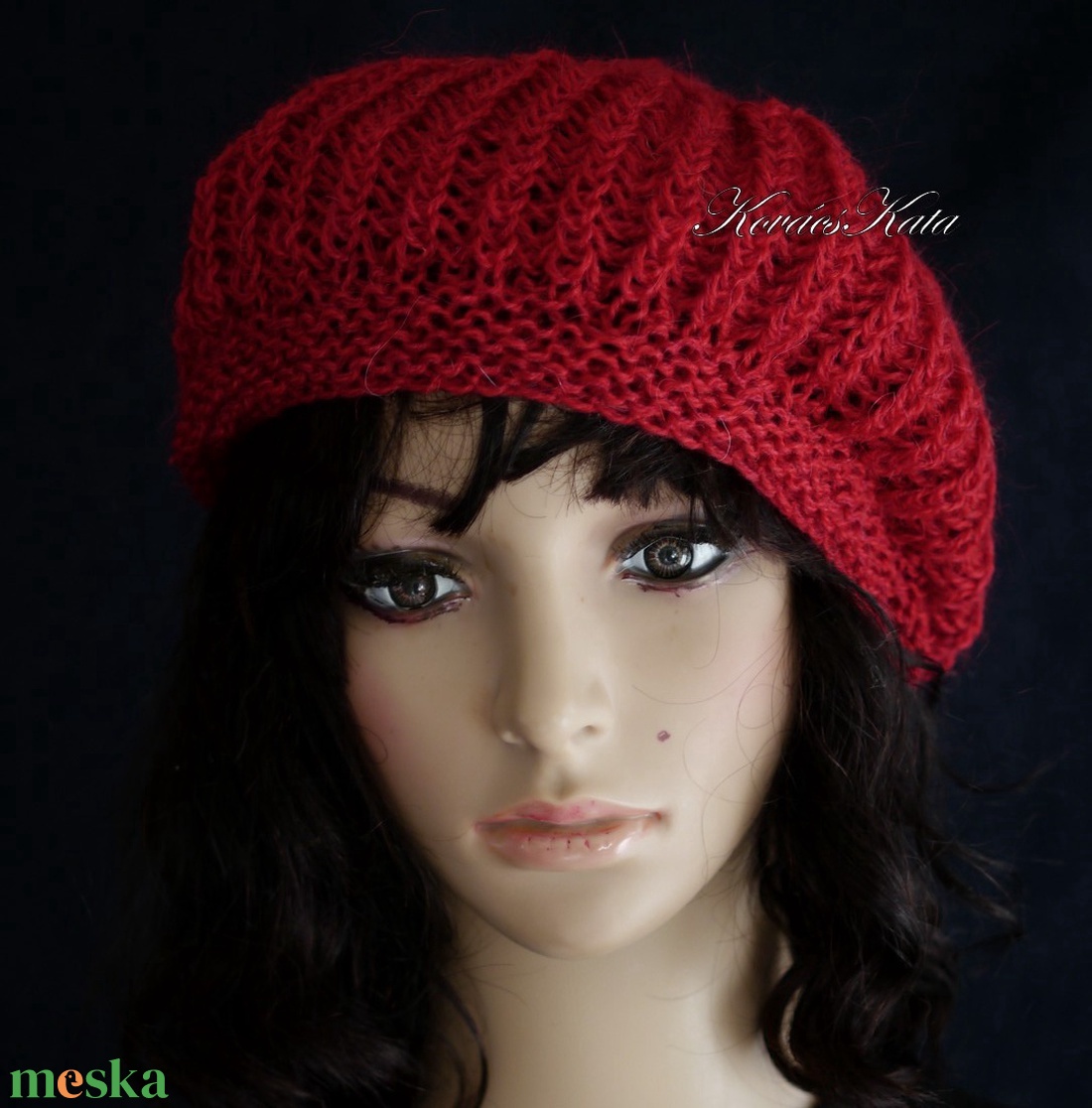 LORCA / bor - kézzel kötött gyapjú és mohair bohém sapka, barett - ruha & divat - sál, sapka, kendő - sapka - Meska.hu