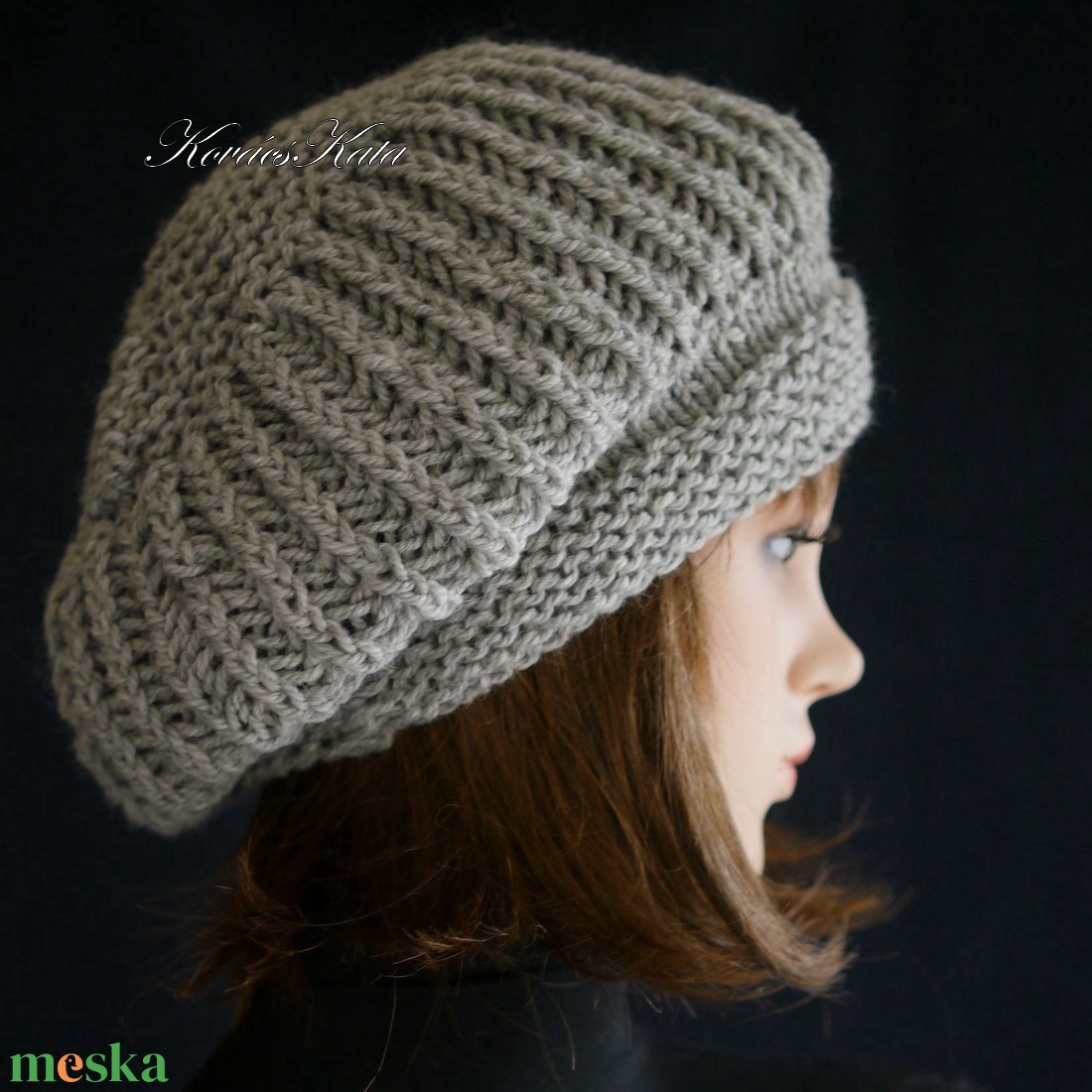 BORBÁLA / nepál - kézzel kötött alpaka gomba sapka / szürke - ruha & divat - sál, sapka, kendő - sapka - Meska.hu