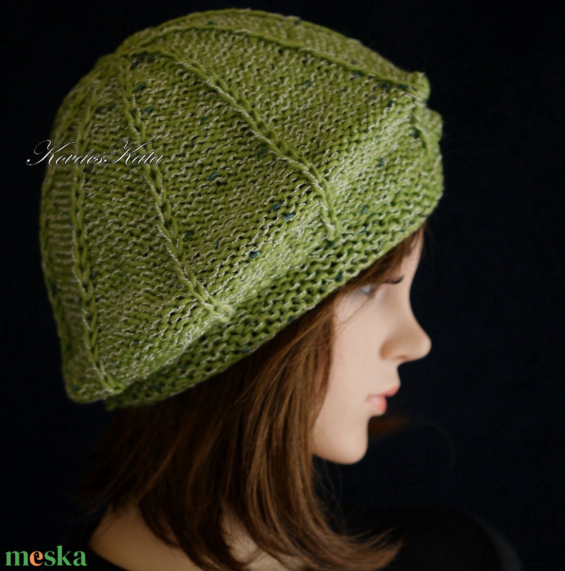 ANETT BARETT / alma - kézzel kötött merinó sapka - ruha & divat - sál, sapka, kendő - sapka - Meska.hu