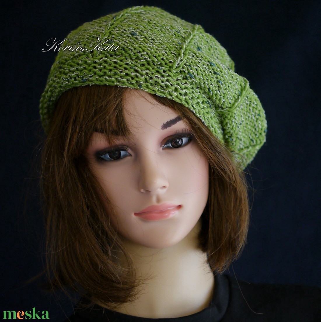 ANETT BARETT / alma - kézzel kötött merinó sapka - ruha & divat - sál, sapka, kendő - sapka - Meska.hu