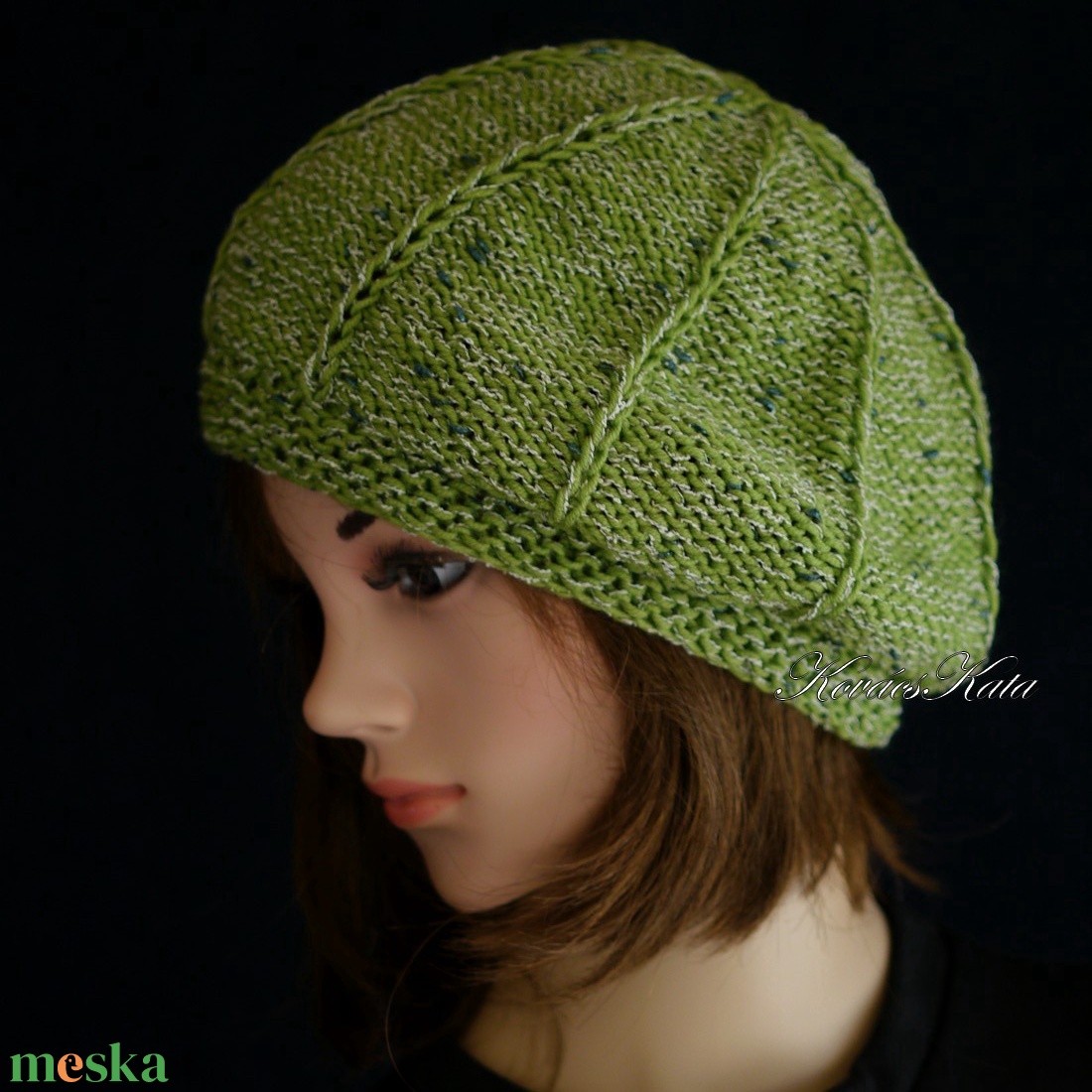 ANETT BARETT / alma - kézzel kötött merinó sapka - ruha & divat - sál, sapka, kendő - sapka - Meska.hu