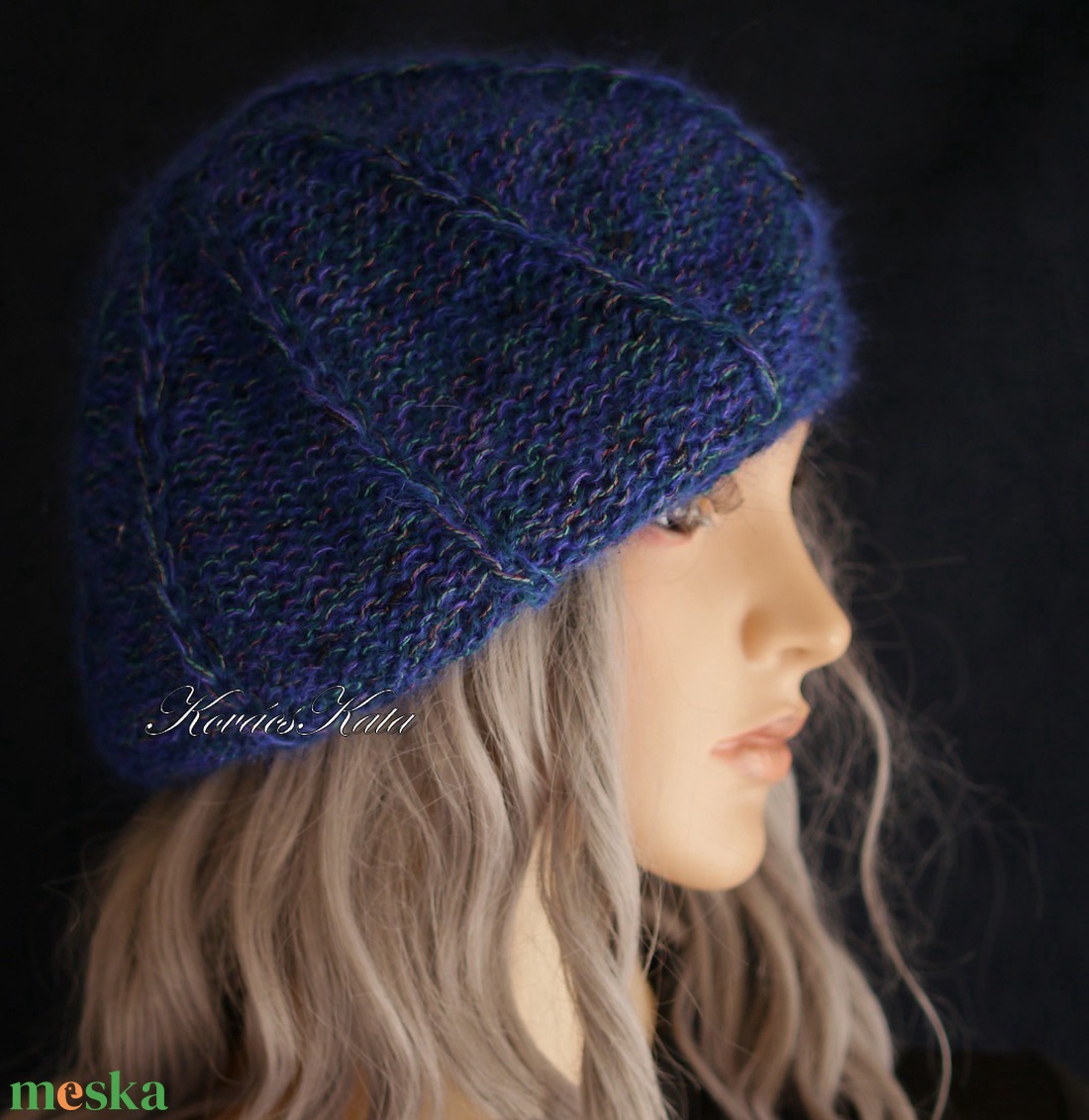 ANETT BARETT / szilva - kézzel kötött merinó sapka - ruha & divat - sál, sapka, kendő - sapka - Meska.hu