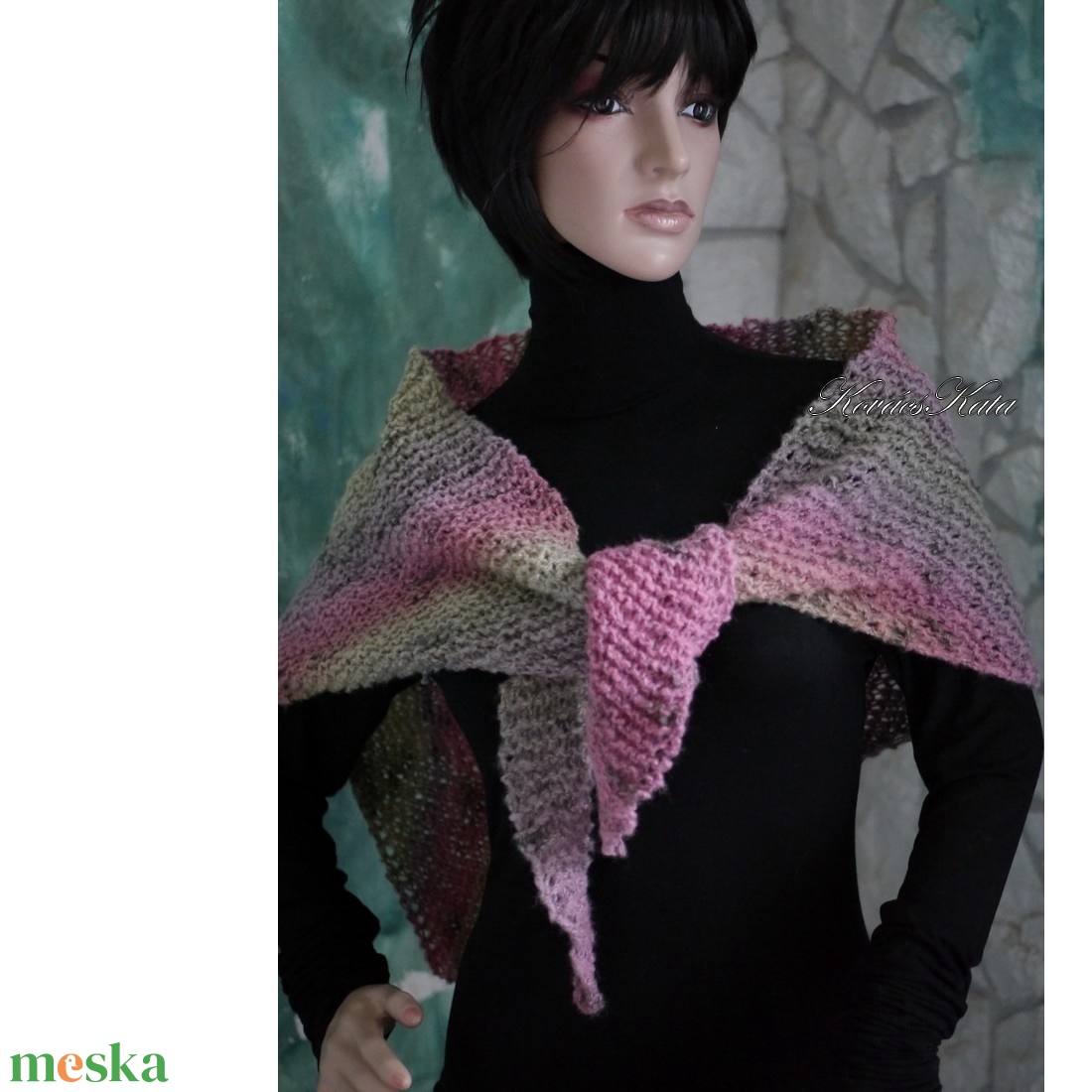 HORIZONS KENDŐ - kézzel kötött színátmenetes vállkendő, hosszú sálkendő - ruha & divat - sál, sapka, kendő - vállkendő - Meska.hu