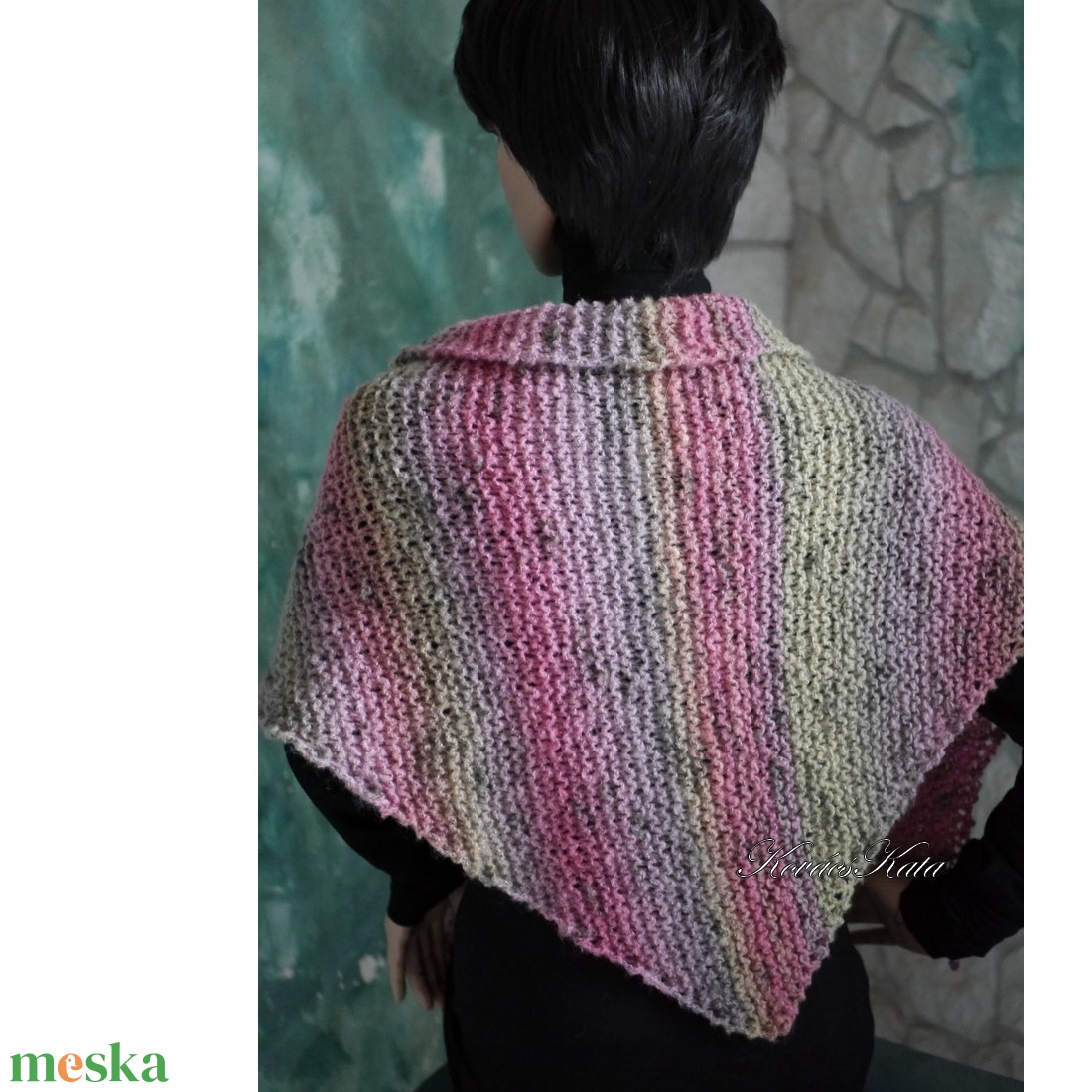 HORIZONS KENDŐ - kézzel kötött színátmenetes vállkendő, hosszú sálkendő - ruha & divat - sál, sapka, kendő - vállkendő - Meska.hu