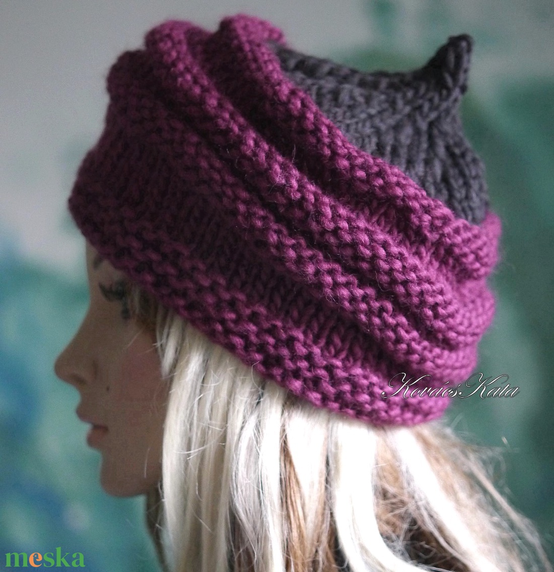 AMRY SAPI - bohém kézzel kötött gyapjú sapka - ruha & divat - sál, sapka, kendő - sapka - Meska.hu