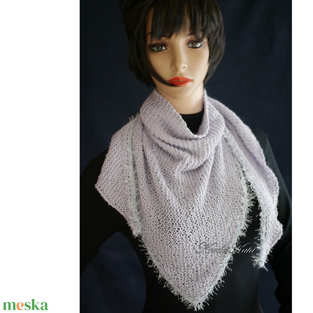  SILVER KENDŐ - exkluzív kézzel kötött BabyAlpaca Silk vállkendő - ruha & divat - sál, sapka, kendő - vállkendő - Meska.hu