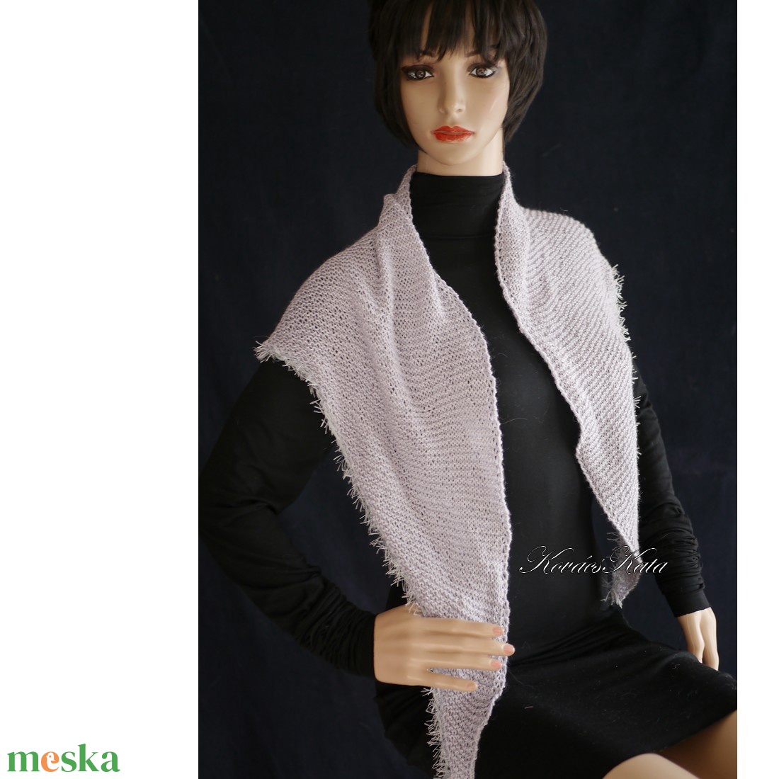  SILVER KENDŐ - exkluzív kézzel kötött BabyAlpaca Silk vállkendő - ruha & divat - sál, sapka, kendő - vállkendő - Meska.hu
