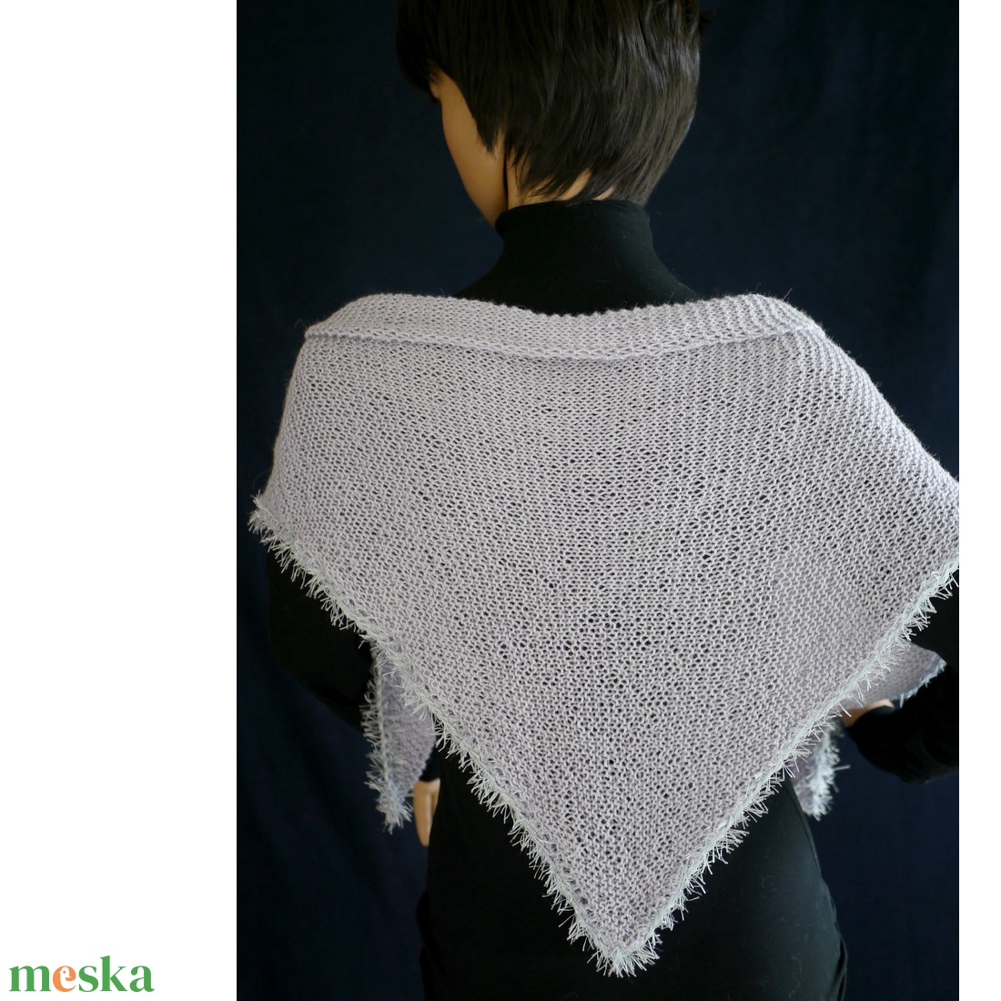  SILVER KENDŐ - exkluzív kézzel kötött BabyAlpaca Silk vállkendő - ruha & divat - sál, sapka, kendő - vállkendő - Meska.hu