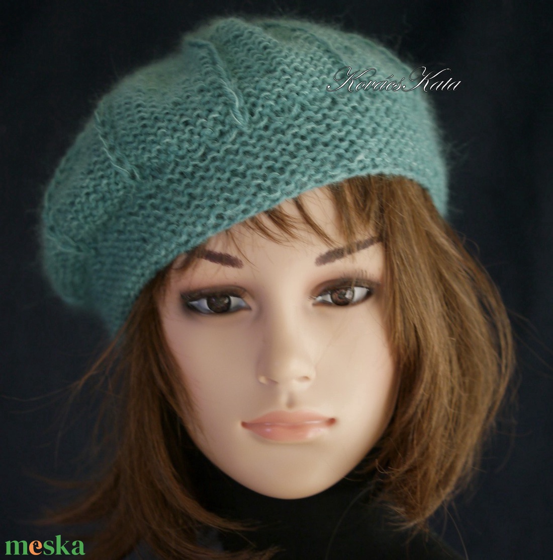 ALETTA / óceán - kézzel kötött  VIP merinó-kasmír + silk-mohair svájci sapka, barett - ruha & divat - sál, sapka, kendő - sapka - Meska.hu