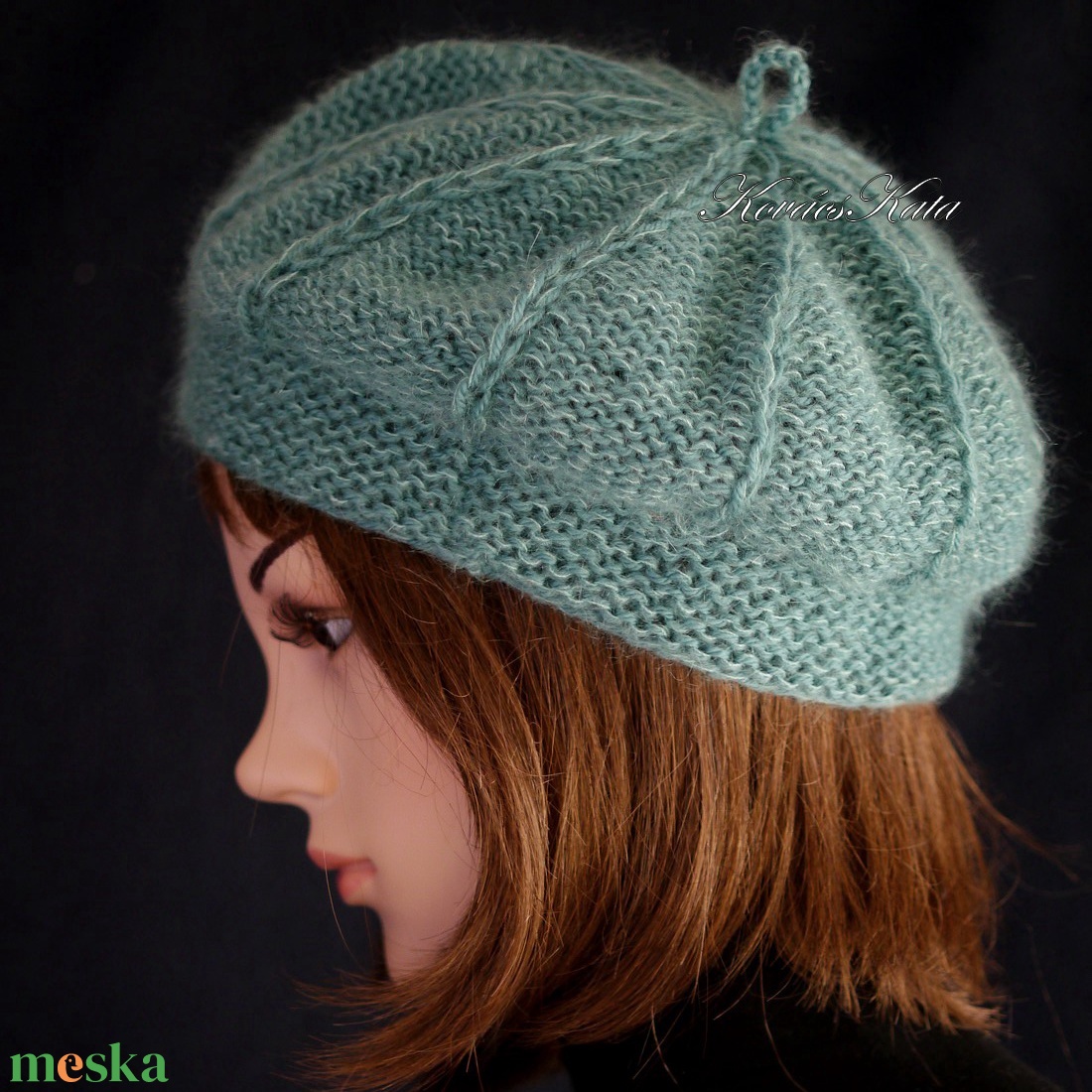 ALETTA / óceán - kézzel kötött  VIP merinó-kasmír + silk-mohair svájci sapka, barett - ruha & divat - sál, sapka, kendő - sapka - Meska.hu