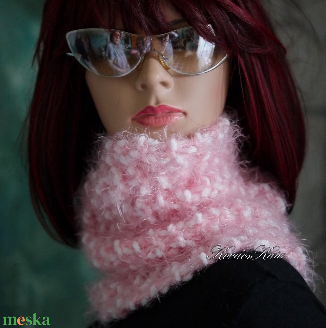 TEKNŐCKE / babyrose - vastag kézzel kötött kámzsa, csősál, nyakmelegítő - ruha & divat - sál, sapka, kendő - sál - Meska.hu