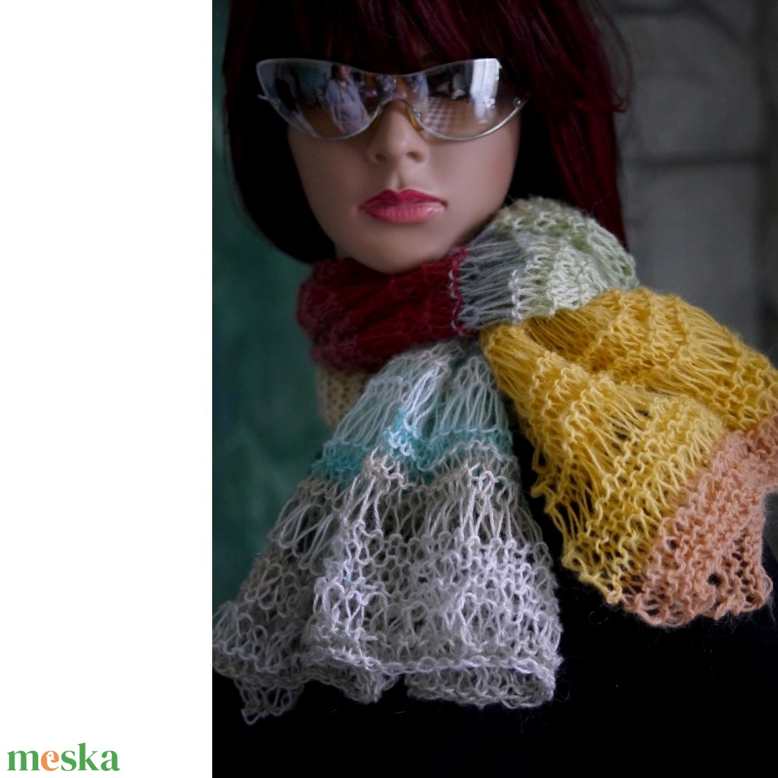 MOHAIR DREAM CSIPKEKENDŐ - kézzel kötött színátmenetes vállkendő, sálkendő - ruha & divat - sál, sapka, kendő - vállkendő - Meska.hu