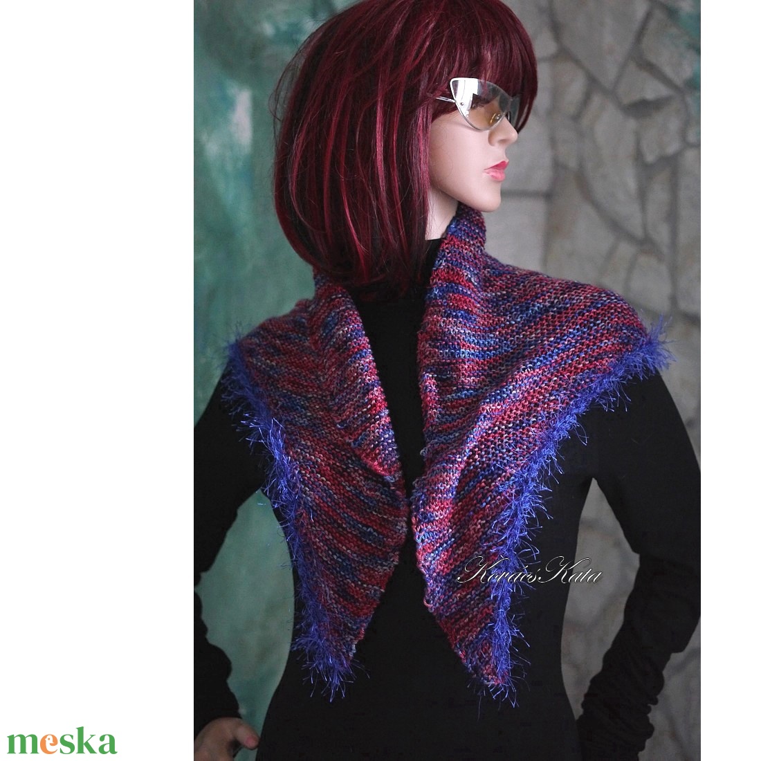  DELUXE SILK VÁLLKENDŐ - exkluzív kézzel kötött-festett selyem-jak- merinó kendő / hexe - ruha & divat - sál, sapka, kendő - vállkendő - Meska.hu