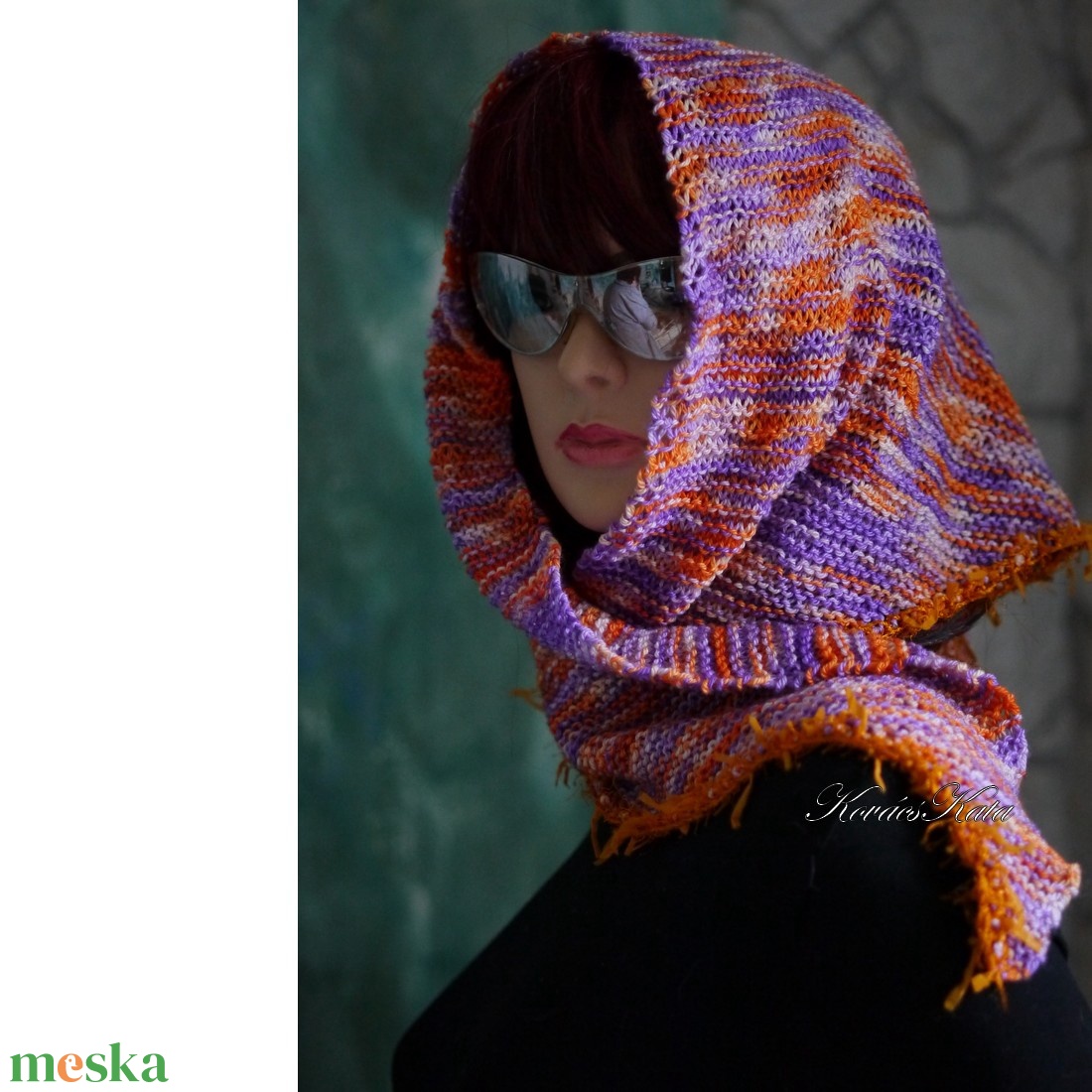  DELUXE SILK VÁLLKENDŐ - exkluzív kézzel kötött-festett selyem-jak- merinó kendő / marokkó - ruha & divat - sál, sapka, kendő - vállkendő - Meska.hu