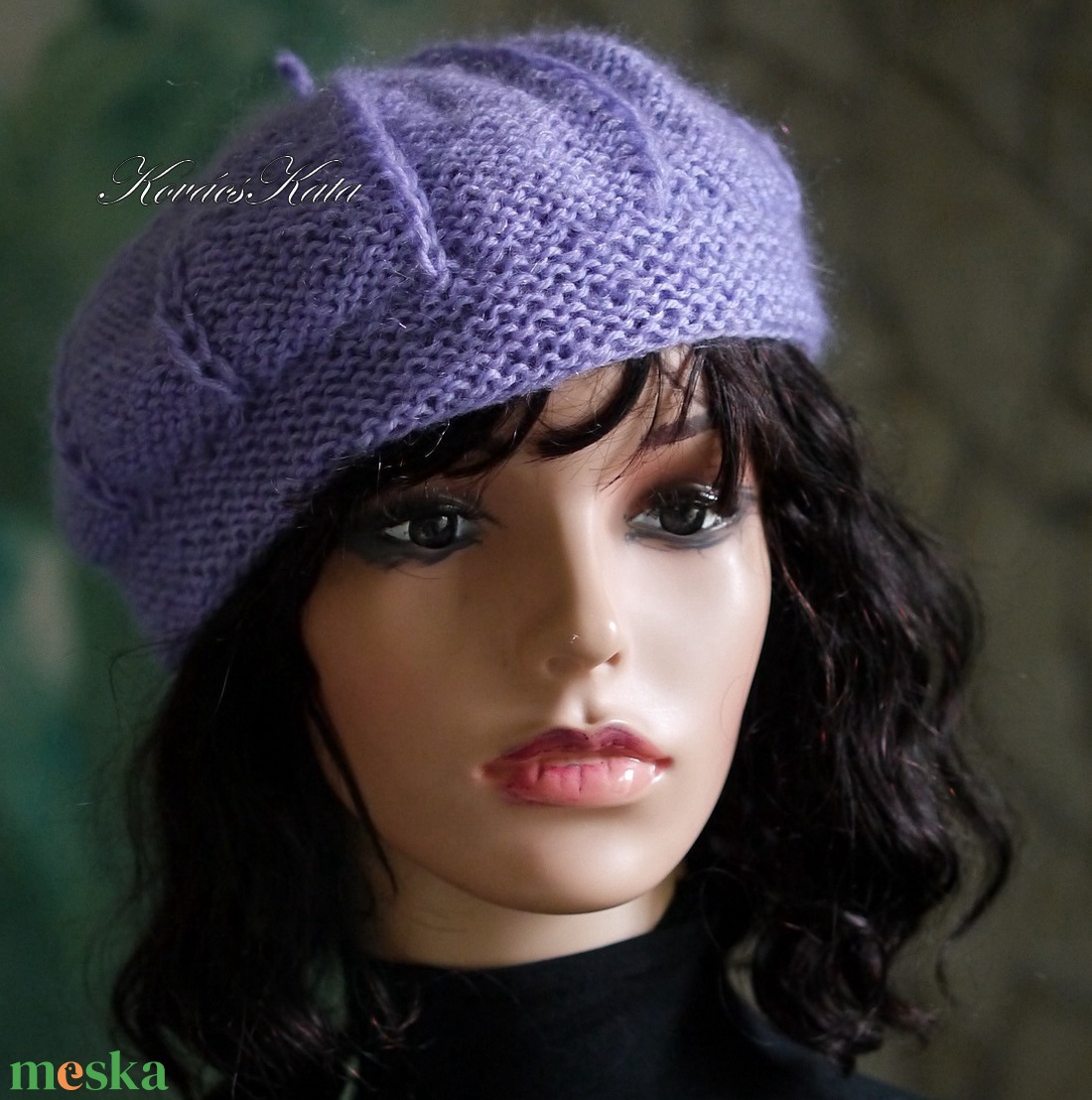 ALETTA / orgona - kézzel kötött  VIP merinó-kasmír + silk-mohair svájci sapka, barett - ruha & divat - sál, sapka, kendő - sapka - Meska.hu