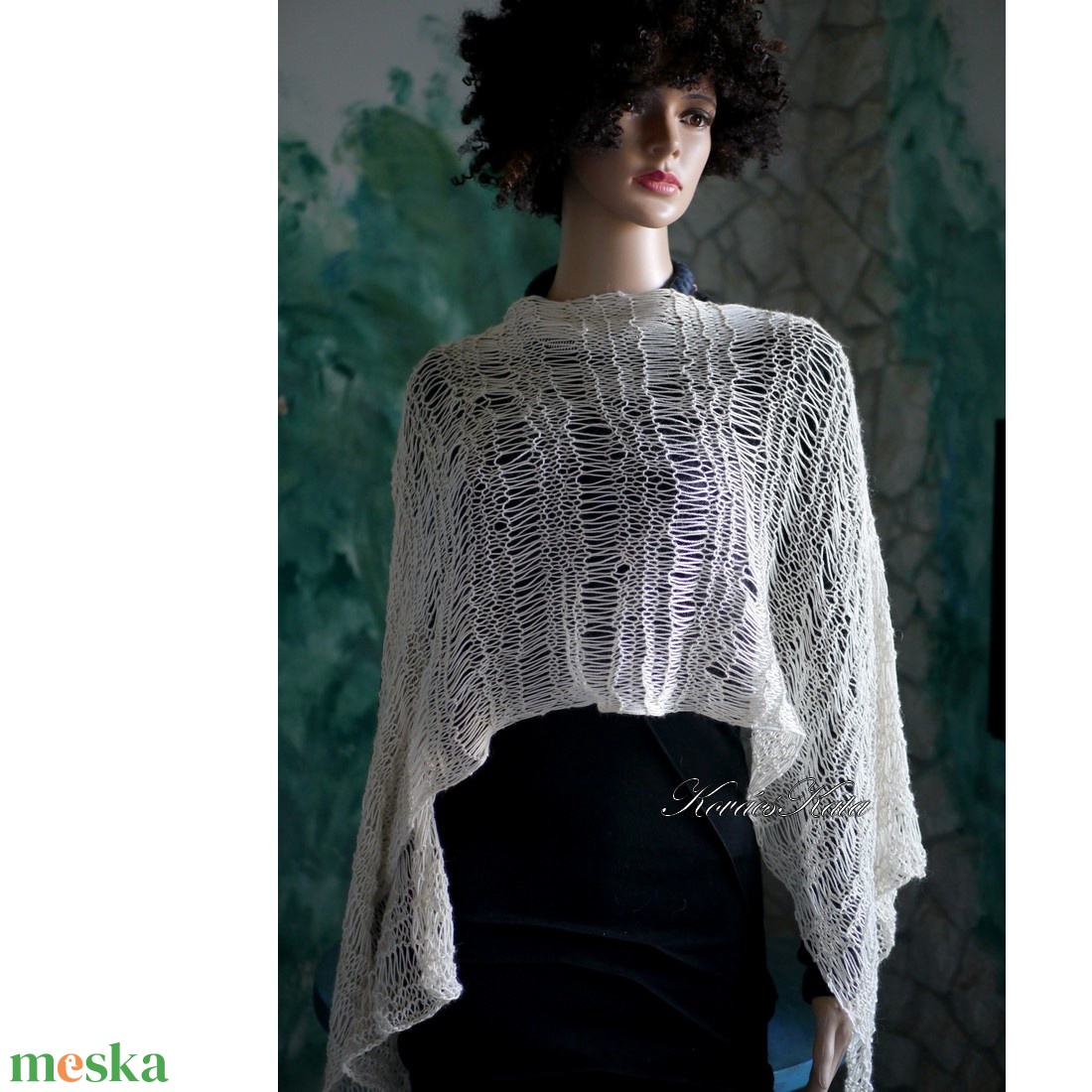 BABYALPACA SILK SÁLKENDŐ - exkluzív kézzel kötött vállkendő - ruha & divat - sál, sapka, kendő - vállkendő - Meska.hu