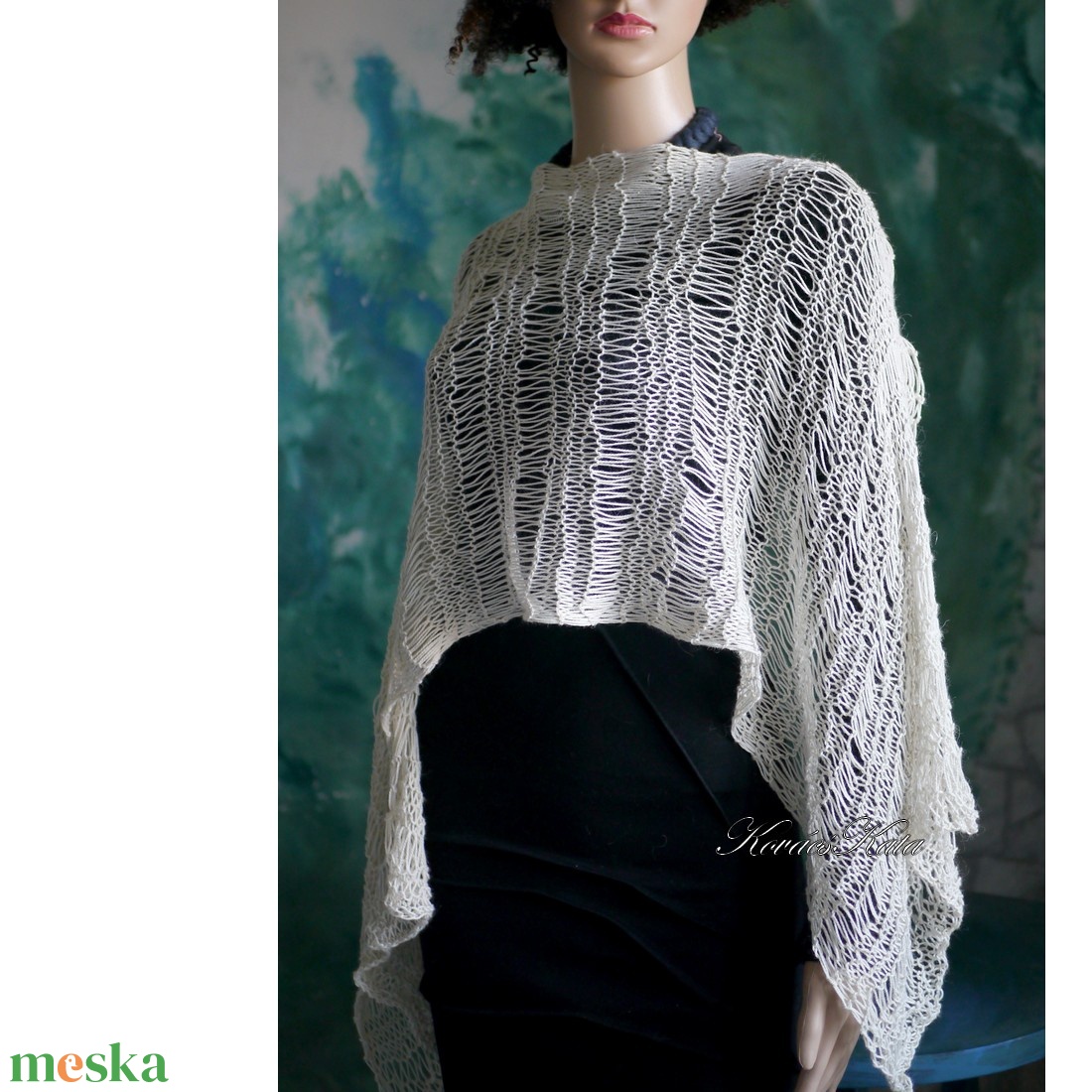 BABYALPACA SILK SÁLKENDŐ - exkluzív kézzel kötött vállkendő - ruha & divat - sál, sapka, kendő - vállkendő - Meska.hu