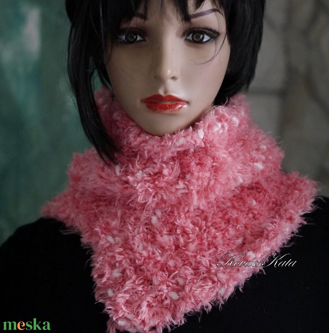 TEKNŐCKE / bogyós rose - extravastag kézzel kötött kámzsa, csősál, nyakmelegítő KÉSZLETEN - ruha & divat - sál, sapka, kendő - sál - Meska.hu