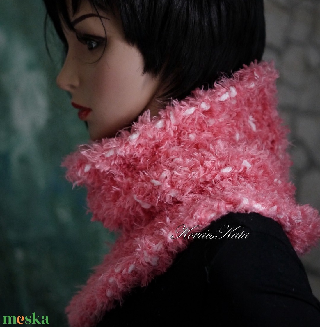 TEKNŐCKE / bogyós rose - extravastag kézzel kötött kámzsa, csősál, nyakmelegítő KÉSZLETEN - ruha & divat - sál, sapka, kendő - sál - Meska.hu