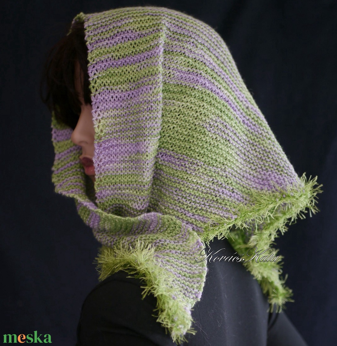  DELUXE SILK VÁLLKENDŐ - exkluzív kézzel kötött-festett selyem-jak- merinó kendő / ligetszépe KÉSZLETEN - ruha & divat - sál, sapka, kendő - vállkendő - Meska.hu