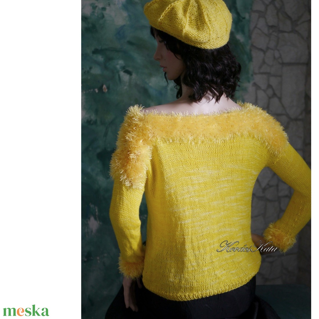 DONA / deluxe - exkluzív kézzel kötött-festett merinó-selyem-jak design pulóver KÉSZLETEN - ruha & divat - női ruha - pulóver - Meska.hu