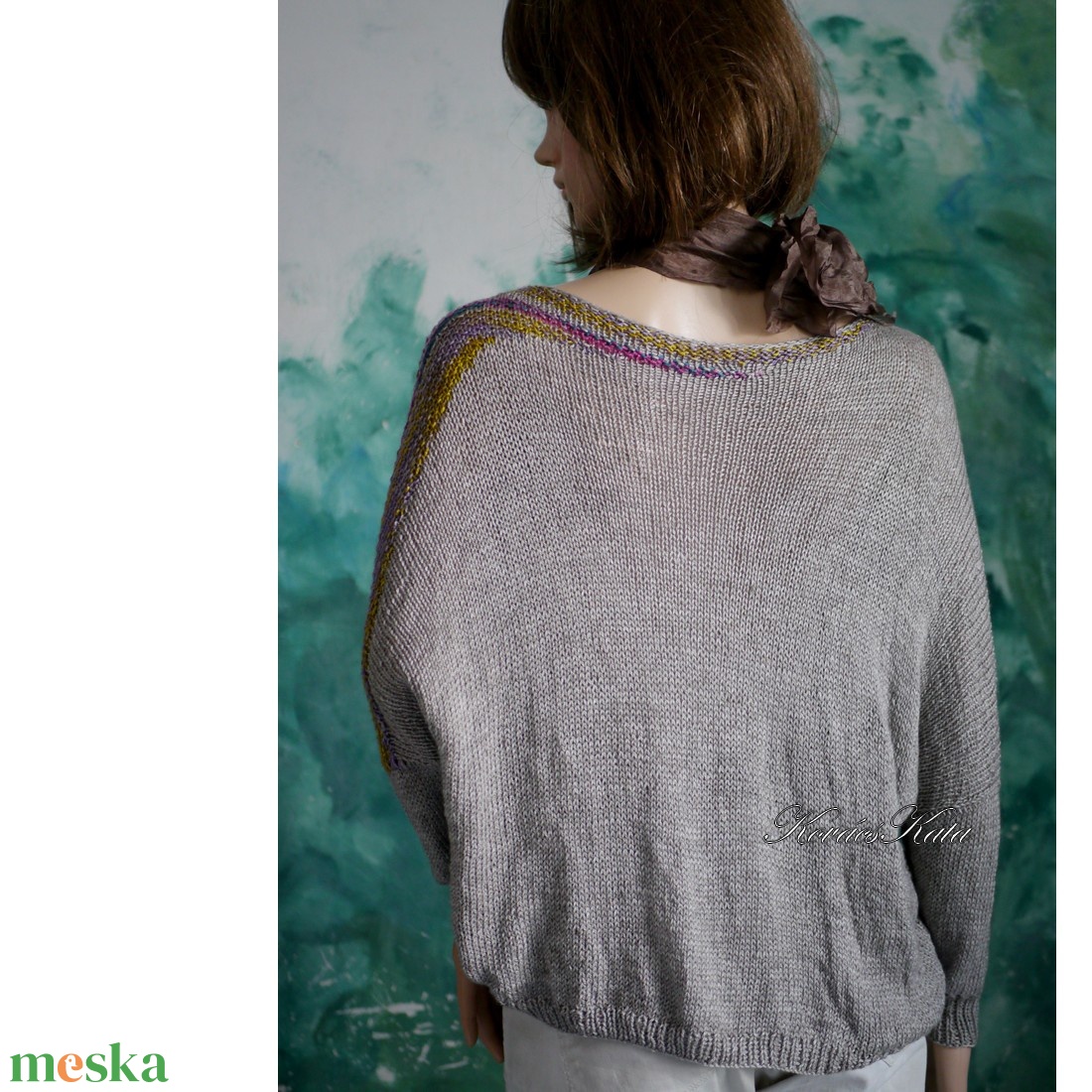 DONA / deluxe - exkluzív kézzel kötött-festett merinó-selyem-jak design pulóver Tibet KÉSZLETEN - ruha & divat - női ruha - pulóver - Meska.hu