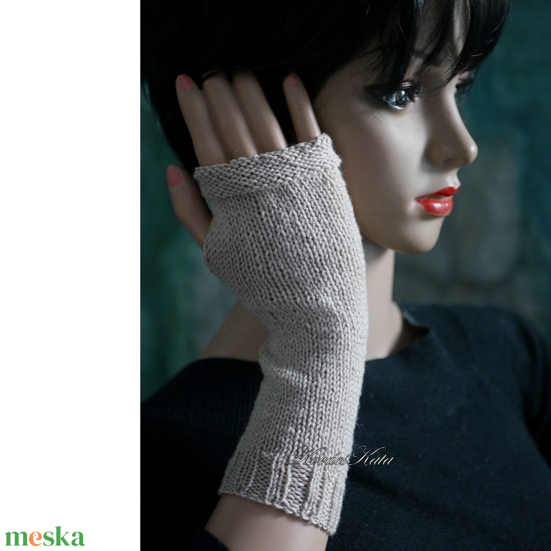 BOSZI KESZTYŰ / selymes - exkluzív kézzel kötött kesztyűszár, kézmelegítő / ekrü KÉSZLETEN - ruha & divat - sál, sapka, kendő - kesztyű - Meska.hu