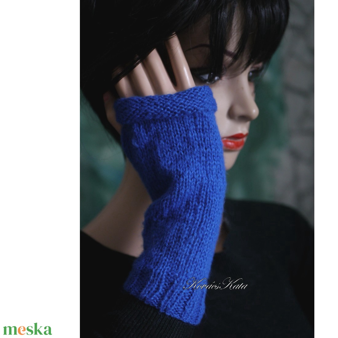 ALETTA / royal - exkluzív kézzel kötött angora-mohair svájci sapka, barett KÉSZLETEN - ruha & divat - sál, sapka, kendő - sapka - Meska.hu