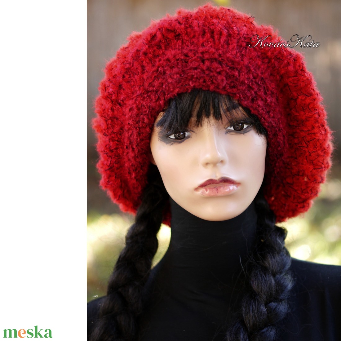 PILLE KESZTYŰ / buklémoher - exkluzív kézzel kötött kesztyűszár, kézmelegítő / bíbor KÉSZLETEN   - ruha & divat - sál, sapka, kendő - kesztyű - Meska.hu