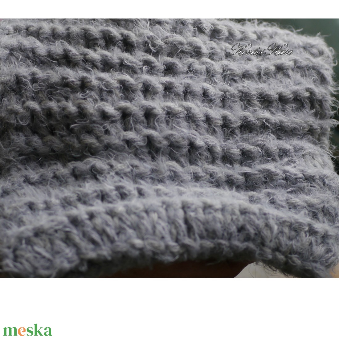 TEKNŐCKE - kézzel kötött kámzsa, csősál, nyakmelegítő / szürke  - ruha & divat - sál, sapka, kendő - sál - Meska.hu