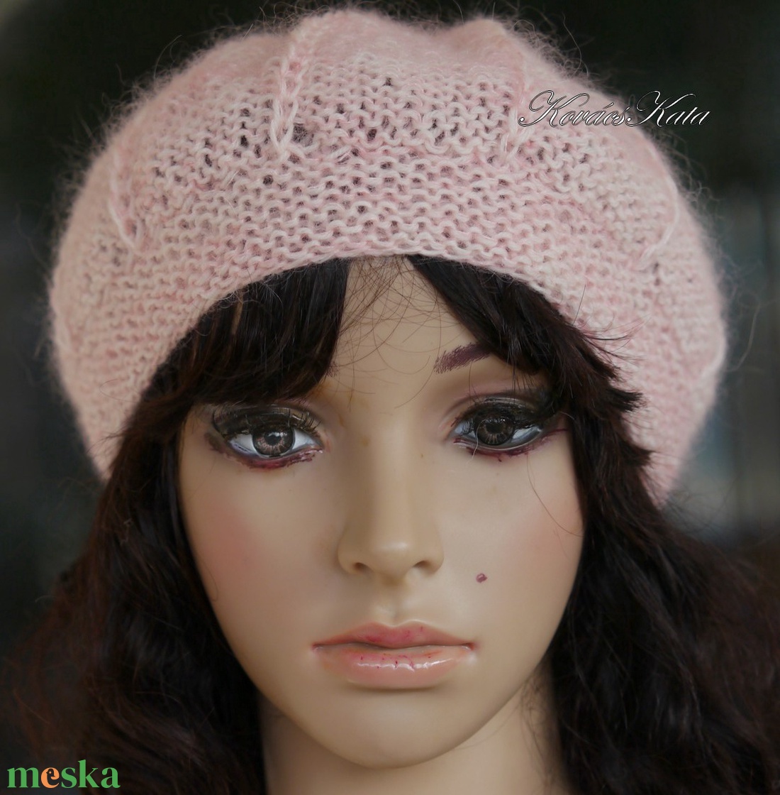 ALETTA / babyrose - kézzel kötött-festett finomgyapjú svájci sapka, barett KÉSZLETEN - ruha & divat - sál, sapka, kendő - sapka - Meska.hu