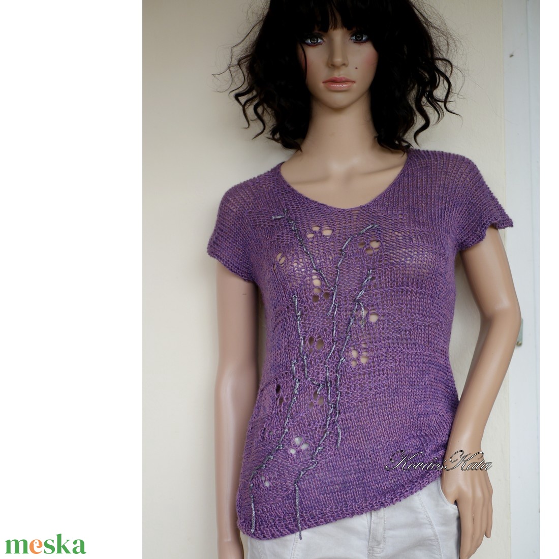 BARKA BabyAlpaca Silk - kézzel kötött exkluzív artsy-design pulóver / hanga KÉSZLETEN - ruha & divat - női ruha - pulóver - Meska.hu