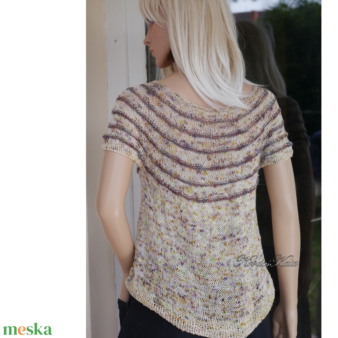 KLEO / silky - kézzel festett fonalból kötött exkluzív design pulóver / spotted - ruha & divat - női ruha - pulóver - Meska.hu