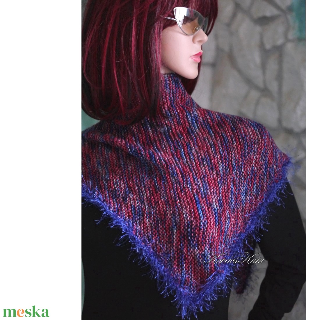  DELUXE SILK VÁLLKENDŐ - exkluzív kézzel kötött-festett selyem-jak- merinó kendő / hexe  - ruha & divat - sál, sapka, kendő - vállkendő - Meska.hu