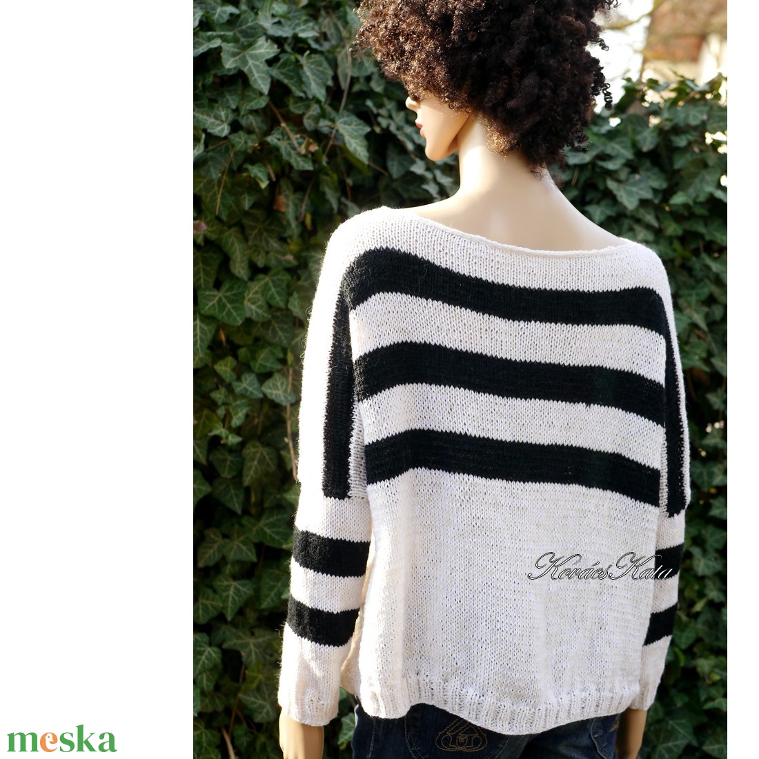 TENNIS L - kézzel kötött kasmír-merinó-akril flowing pulóver - ruha & divat - női ruha - pulóver - Meska.hu