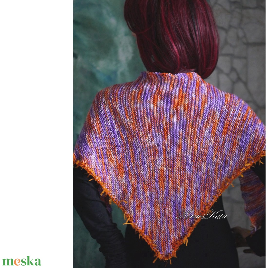  DELUXE SILK VÁLLKENDŐ - exkluzív kézzel kötött-festett selyem-jak- merinó kendő / marokkó   - ruha & divat - sál, sapka, kendő - vállkendő - Meska.hu