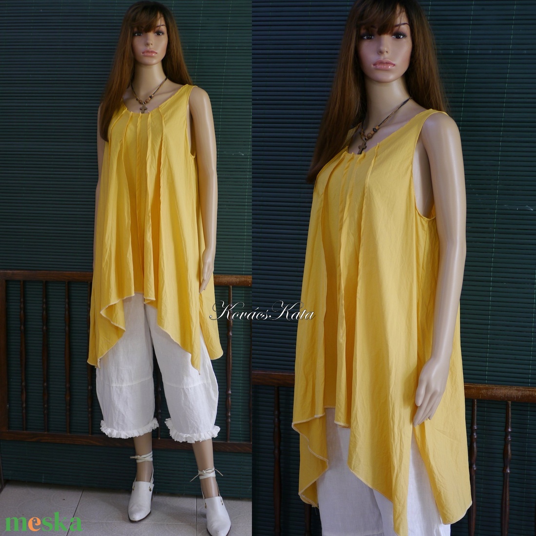 KARLA - lagenlook tunika-ruha  / napsárga BO-HO - ruha & divat - női ruha - tunika - Meska.hu