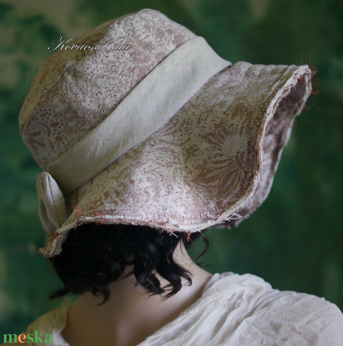 AGATHA - bohém design jacquard lenszövet kalap - ruha & divat - sál, sapka, kendő - kalap - Meska.hu