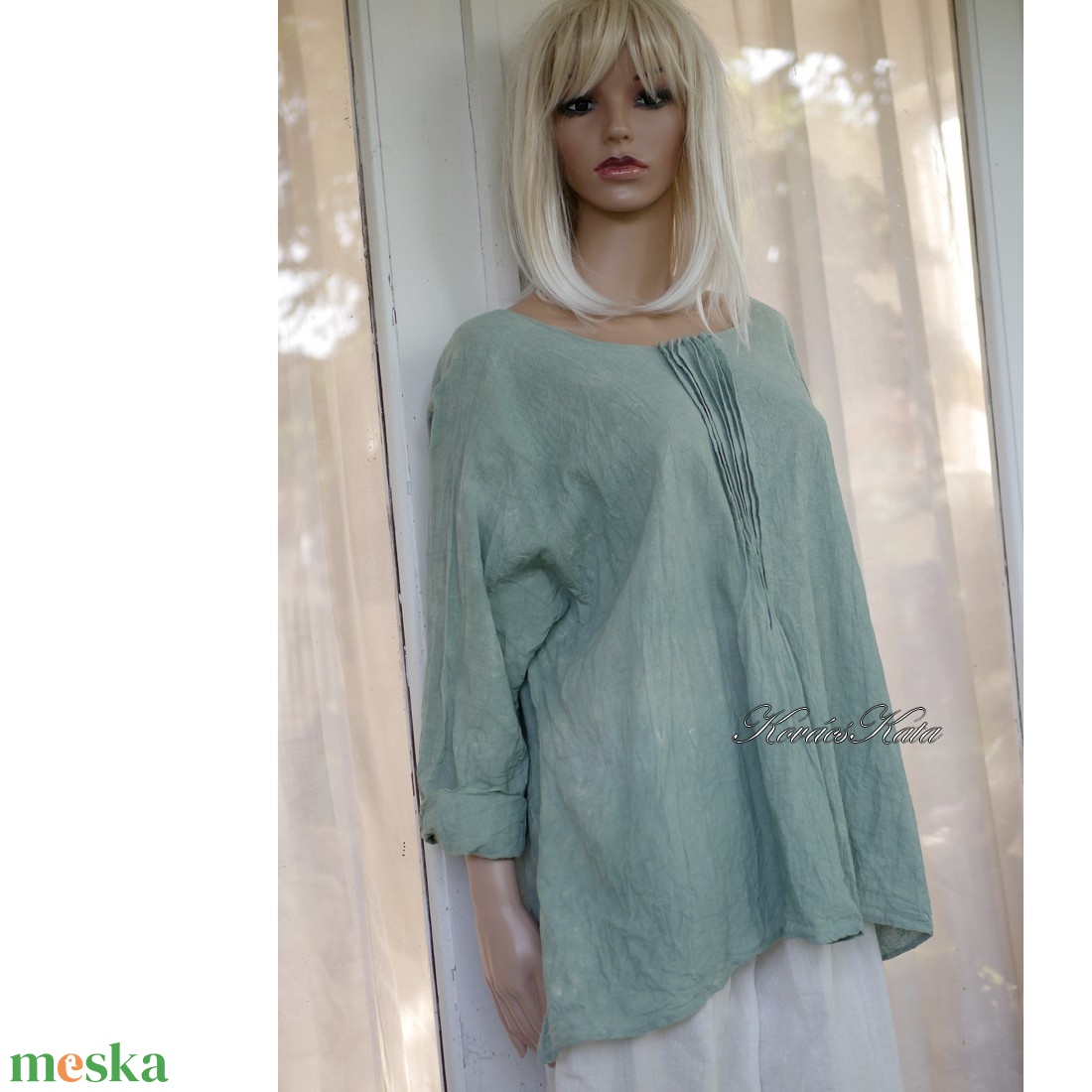 ABIGÉL - lagenlook design tunika / jadezöld - ruha & divat - női ruha - tunika - Meska.hu