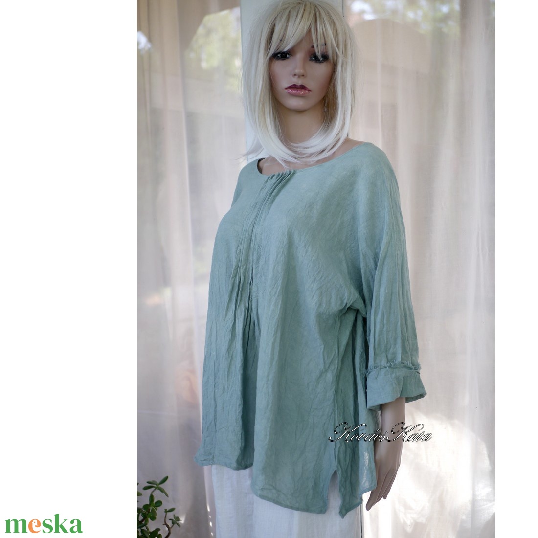 ABIGÉL - lagenlook design tunika / jadezöld - ruha & divat - női ruha - tunika - Meska.hu