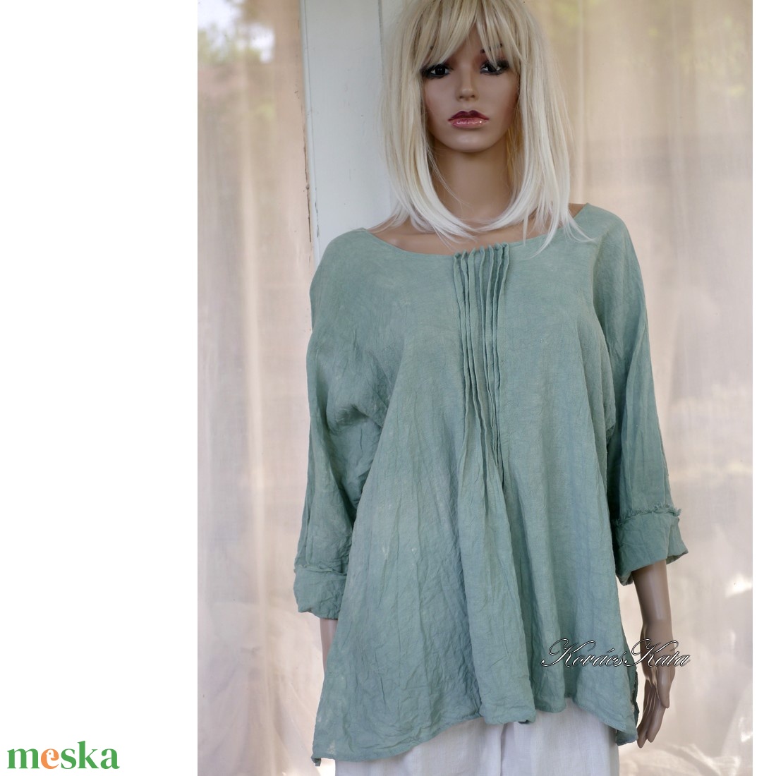 ABIGÉL - lagenlook design tunika / jadezöld - ruha & divat - női ruha - tunika - Meska.hu